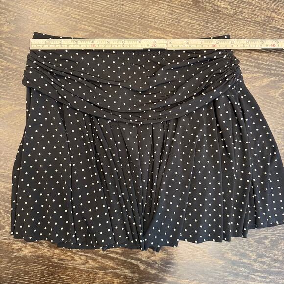 BCBGMAXAZRIA Black Polka Dot Mini Skirt S Y2K Balletcore Coquette Soft Girl - Picture 8 of 9